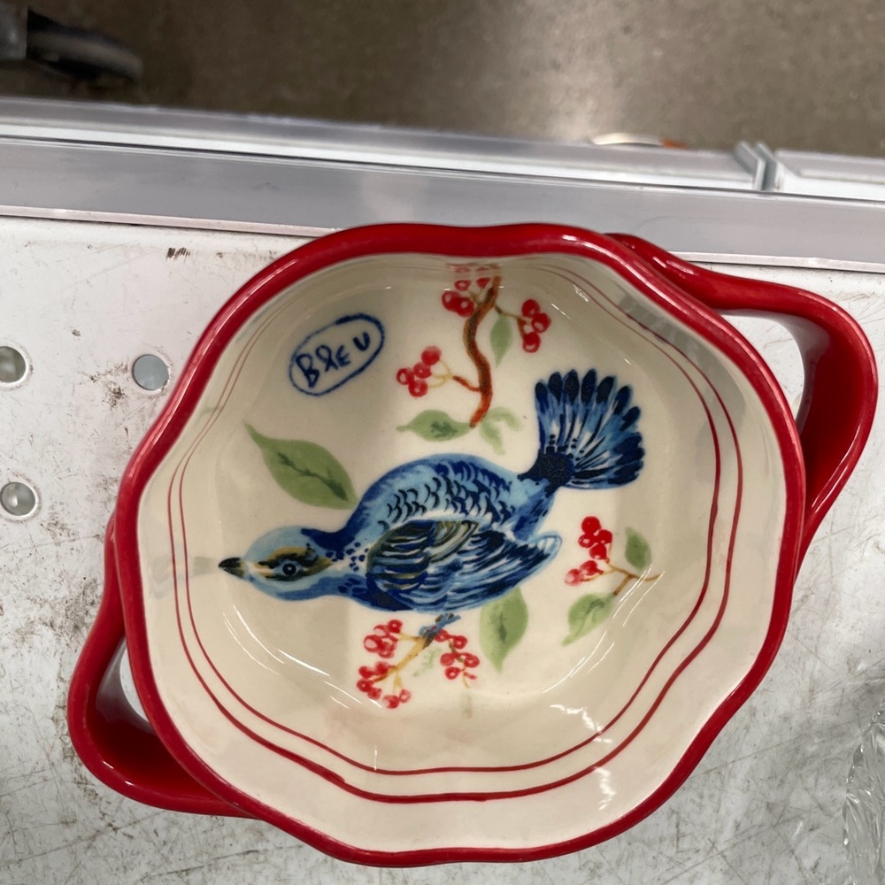 Anthropologie Ramekin NATHALIE LETE Bird FRANCOPHILE Baking Dish.